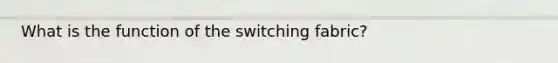 What is the function of the switching fabric?