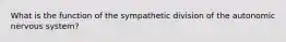 What is the function of the sympathetic division of the autonomic nervous system?