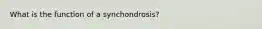 What is the function of a synchondrosis?