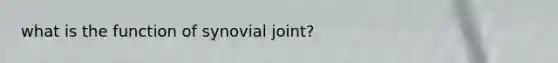 what is the function of synovial joint?