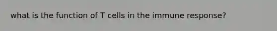 what is the function of T cells in the immune response?