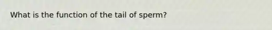 What is the function of the tail of sperm?