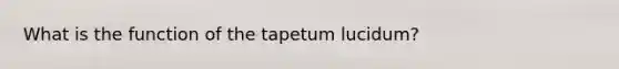 What is the function of the tapetum lucidum?