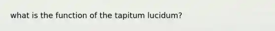 what is the function of the tapitum lucidum?