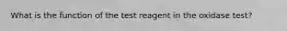 What is the function of the test reagent in the oxidase test?
