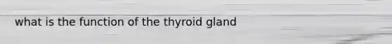 what is the function of the thyroid gland