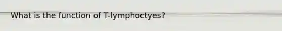 What is the function of T-lymphoctyes?