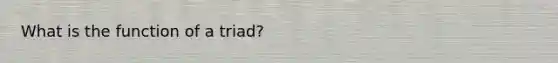 What is the function of a triad?