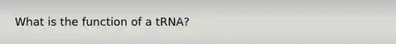 What is the function of a tRNA?