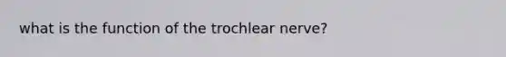 what is the function of the trochlear nerve?