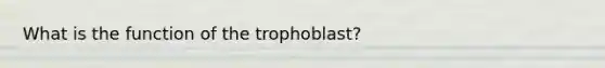 What is the function of the trophoblast?