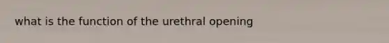 what is the function of the urethral opening