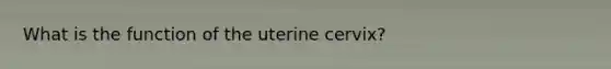 What is the function of the uterine cervix?