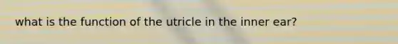 what is the function of the utricle in the inner ear?