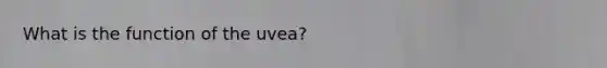 What is the function of the uvea?