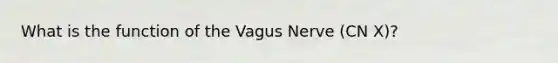 What is the function of the Vagus Nerve (CN X)?