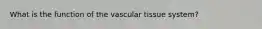What is the function of the vascular tissue system?
