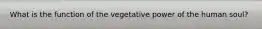 What is the function of the vegetative power of the human soul?