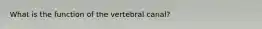 What is the function of the vertebral canal?