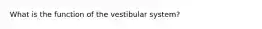 What is the function of the vestibular system?