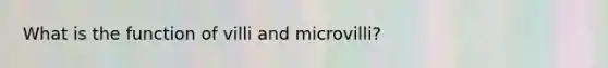 What is the function of villi and microvilli?