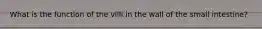 What is the function of the villi in the wall of the small intestine?