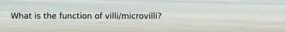 What is the function of villi/microvilli?