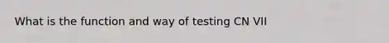 What is the function and way of testing CN VII