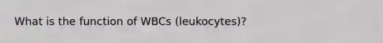 What is the function of WBCs (leukocytes)?