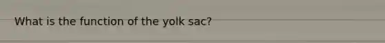 What is the function of the yolk sac?