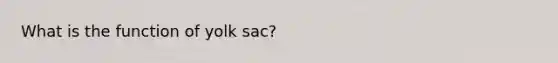 What is the function of yolk sac?