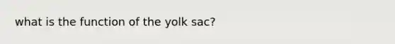 what is the function of the yolk sac?