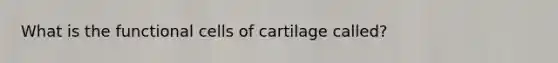 What is the functional cells of cartilage called?