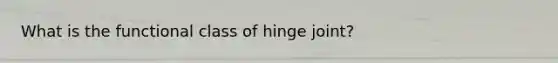 What is the functional class of hinge joint?