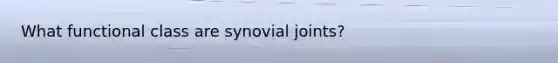 What functional class are synovial joints?