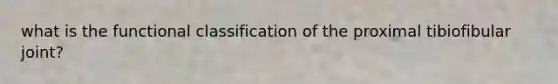 what is the functional classification of the proximal tibiofibular joint?