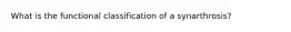 What is the functional classification of a synarthrosis?