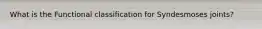 What is the Functional classification for Syndesmoses joints?