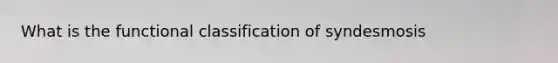 What is the functional classification of syndesmosis