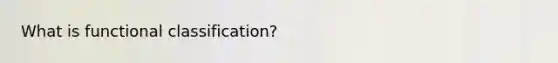 What is functional classification?