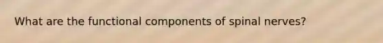 What are the functional components of <a href='https://www.questionai.com/knowledge/kyBL1dWgAx-spinal-nerves' class='anchor-knowledge'>spinal nerves</a>?