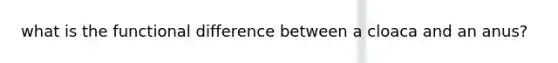 what is the functional difference between a cloaca and an anus?