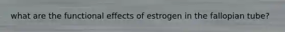 what are the functional effects of estrogen in the fallopian tube?