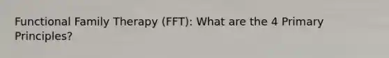 Functional Family Therapy (FFT): What are the 4 Primary Principles?