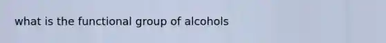 what is the functional group of alcohols