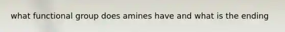 what functional group does amines have and what is the ending