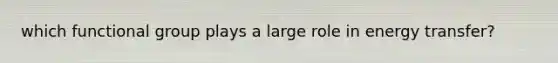 which functional group plays a large role in energy transfer?