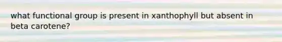 what functional group is present in xanthophyll but absent in beta carotene?