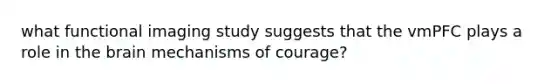 what functional imaging study suggests that the vmPFC plays a role in the brain mechanisms of courage?