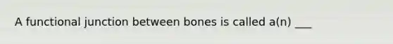 A functional junction between bones is called a(n) ___